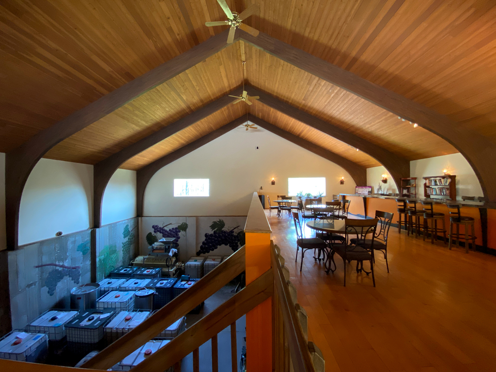 You can see right into our wine cellar from the tasting room due to our open floor plan.